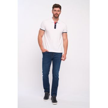 Tricou polo cu detalii contrastante