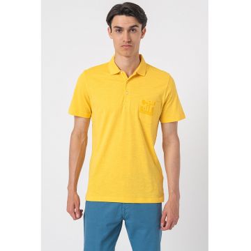 Tricou polo de bumbac cu buzunar aplicat