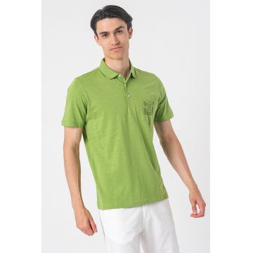 Tricou polo de bumbac cu buzunar aplicat