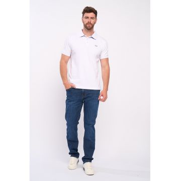 Tricou polo de bumbac cu fenta cu nasturi