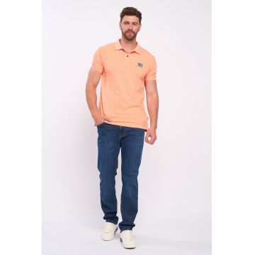 Tricou polo de bumbac cu fenta cu nasturi