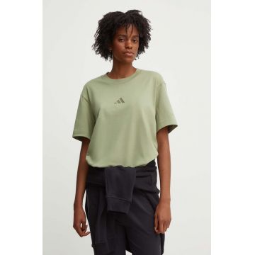 adidas tricou din bumbac All SZN femei, culoarea verde, JF8771