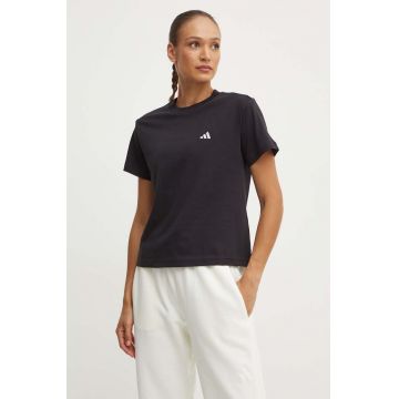 adidas tricou din bumbac Essentials femei, culoarea negru, JH3690