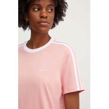 adidas tricou din bumbac Essentials femei, culoarea roz, IY1698