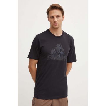 adidas tricou din bumbac Future Icons barbati, culoarea negru, cu imprimeu, IW2652