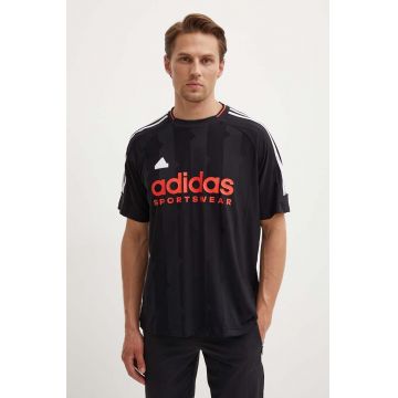 adidas tricou Tiro barbati, culoarea negru, cu imprimeu, IW3586