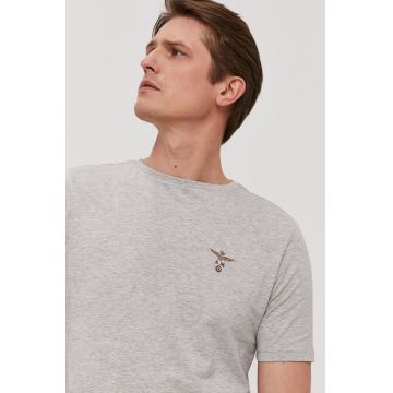 Aeronautica Militare Tricou bărbați, culoarea gri, material neted