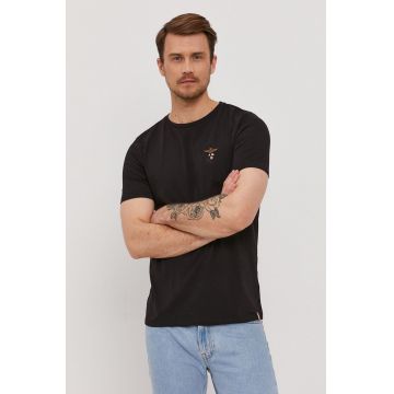 Aeronautica Militare Tricou bărbați, culoarea negru, material neted