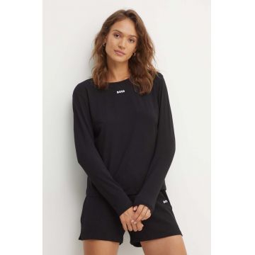 BOSS longsleeve lounge culoarea negru, 50510326