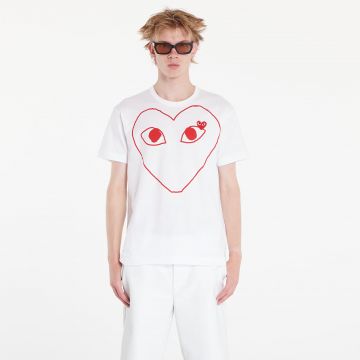 Tricou Comme des Garçons PLAY Heart Logo Short Sleeve Tee UNISEX White