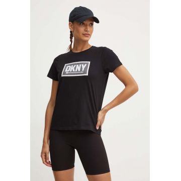 Dkny tricou din bumbac femei, culoarea negru, DP4T9724