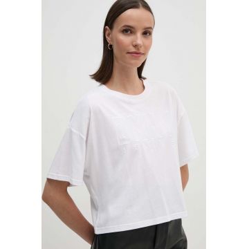 Dkny tricou femei, culoarea alb, DJ4T1178