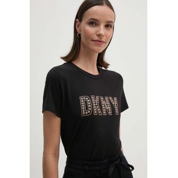 Dkny tricou femei, culoarea negru, P4EHFWNA