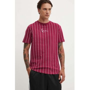 Karl Kani tricou din bumbac barbati, culoarea bordo, modelator, 6137659