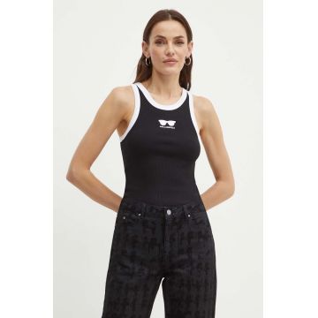 Karl Lagerfeld top femei, culoarea negru, 245W1719