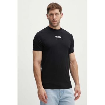 Karl Lagerfeld tricou barbati, culoarea negru, cu imprimeu