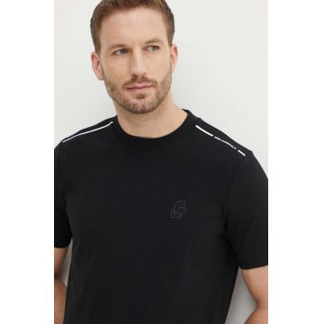 Karl Lagerfeld tricou barbati, culoarea negru, neted, 542221.755021