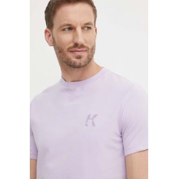 Karl Lagerfeld tricou barbati, culoarea violet, neted, 542221.755890