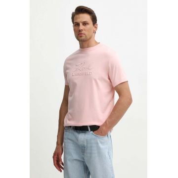 Karl Lagerfeld tricou din bumbac barbati, culoarea negru, cu imprimeu, 542225.755030