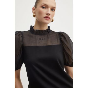 Karl Lagerfeld tricou femei, culoarea negru, 245W1705