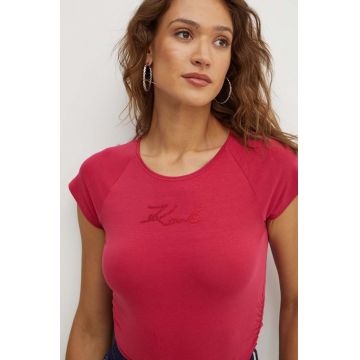 Karl Lagerfeld tricou femei, culoarea rosu, 245W1700