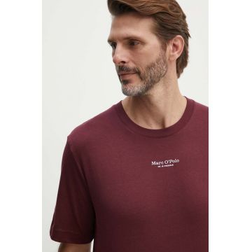 Marc O'Polo tricou din bumbac barbati, culoarea bordo, cu imprimeu, 426201251382