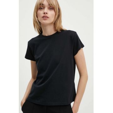 MM6 Maison Margiela tricou din bumbac femei, culoarea negru, S52GC0247