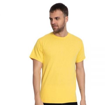 Tricou barbati, imprimeu simplu - fara model, Galben, 2XL