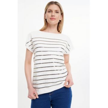 Tricou din amestec de modal cu terminatie elastica