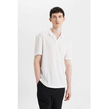 Tricou polo texturat