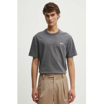 A.P.C. tricou din bumbac t-shirt boxy petit vpc barbati, culoarea gri, melanj, COHBQ.H26391