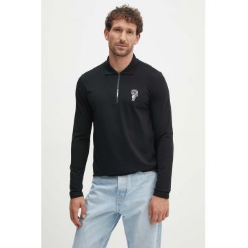 Karl Lagerfeld longsleeve barbati, culoarea negru, cu imprimeu, 543221.745403