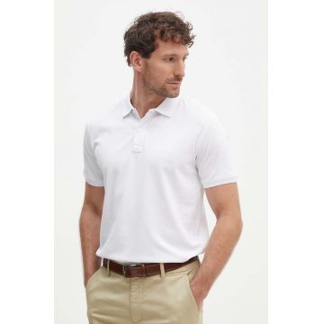 Lindbergh tricou polo barbati, culoarea alb, neted, 30-404016