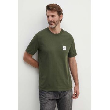 Marc O'Polo tricou din bumbac barbati, culoarea verde, neted, 426201251384