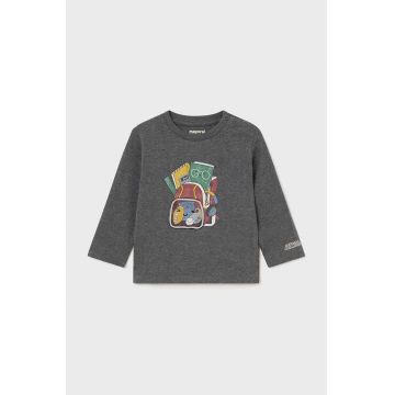 Mayoral longsleeve din bumbac pentru bebeluși culoarea gri, cu imprimeu, 2033