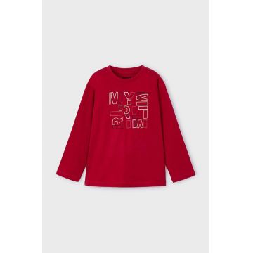 Mayoral longsleeve din bumbac pentru copii culoarea rosu, cu imprimeu, 173