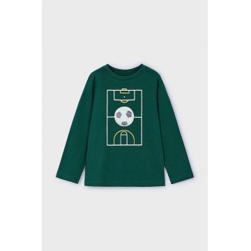 Mayoral longsleeve din bumbac pentru copii culoarea verde, cu imprimeu, 4044