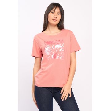 Tricou de bumbac cu imprimeu floral