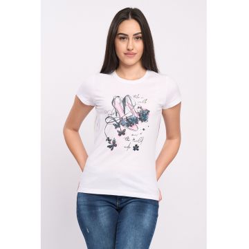 Tricou de bumbac cu imprimeu grafic