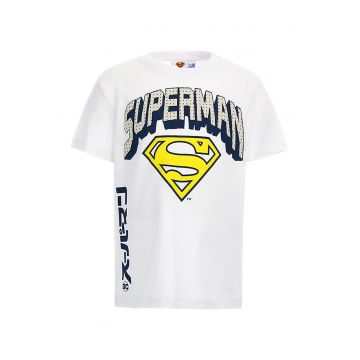 Tricou din bumbac cu imprimeu cu Super-Man