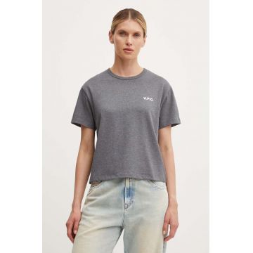 A.P.C. tricou din bumbac t-shirt boxy petit vpc femei, culoarea gri, COHBQ.F26390