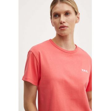 A.P.C. tricou din bumbac t-shirt boxy petit vpc femei, culoarea portocaliu, COHBQ.F26390