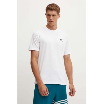 adidas Originals tricou din bumbac barbati, culoarea alb, neted, IZ2098