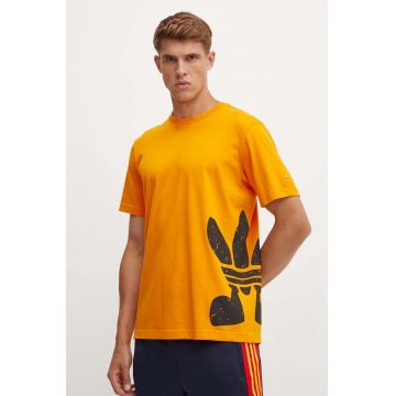 adidas Originals tricou din bumbac barbati, culoarea portocaliu, cu imprimeu, IX6749