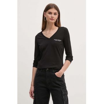 Armani Exchange longsleeve din bumbac culoarea negru, 8NYT89 YJG3Z