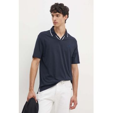 Armani Exchange polo de bumbac culoarea albastru marin, cu imprimeu, 6DZFJS ZJBYZ