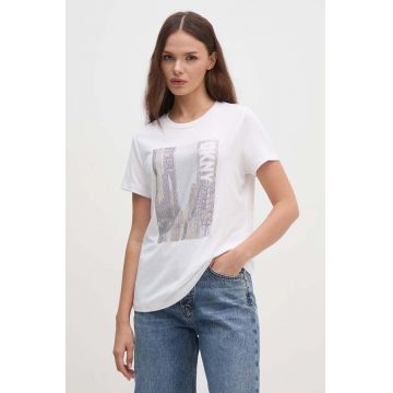 Dkny tricou femei, culoarea alb, P4DHQWNA