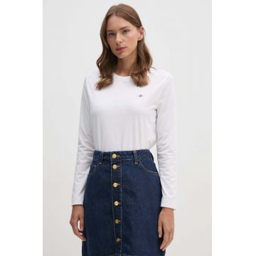 Gant longsleeve din bumbac culoarea alb