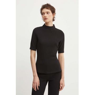 HUGO tricou femei, culoarea negru, cu turtleneck, 50520098