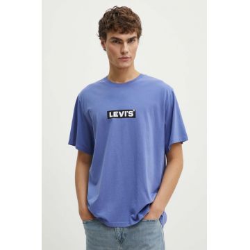 Levi's tricou din bumbac barbati, culoarea violet, cu imprimeu, A2082